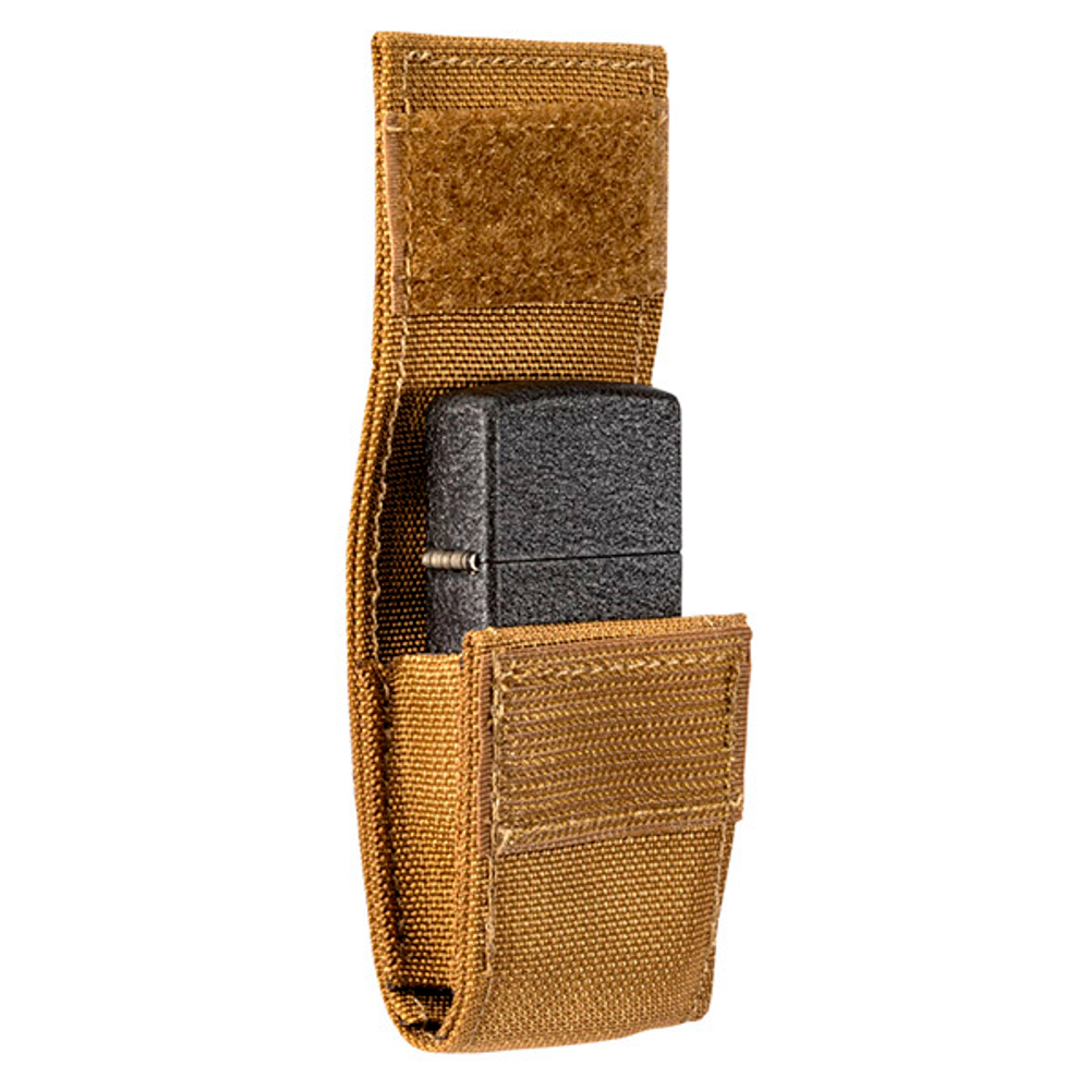 Набор Zippo в подарочной коробке (чёрная зажигалка Black Crackle и коричневый нейлоновый чехол)