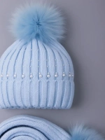 Шапка для девочки зимняя вязаная и шарф