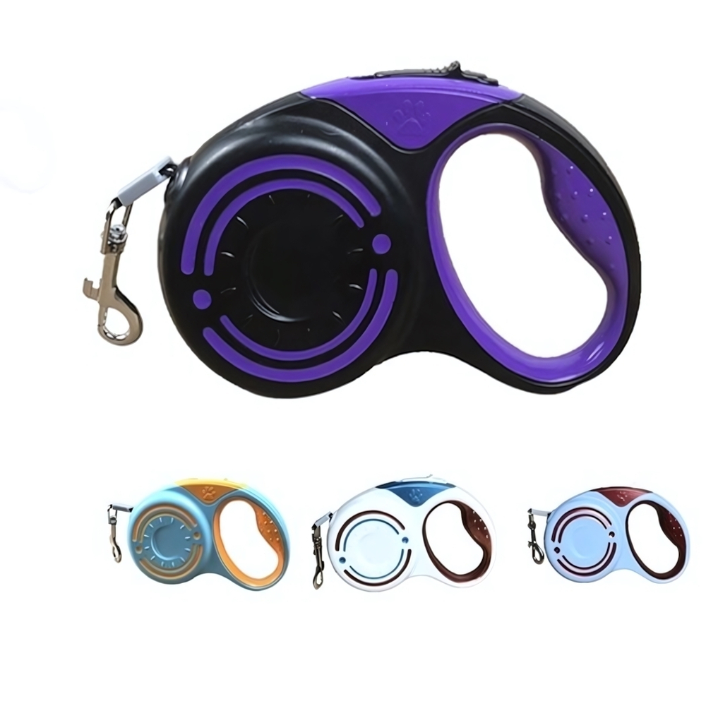 Поводок - рулетка для малых и средних пород собак «ЛАППИ», цвет белый, 5 метров, нагрузка до 15кг