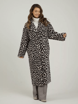 Шуба чебурашка искусственная тедди, белый леопард, SilverFox