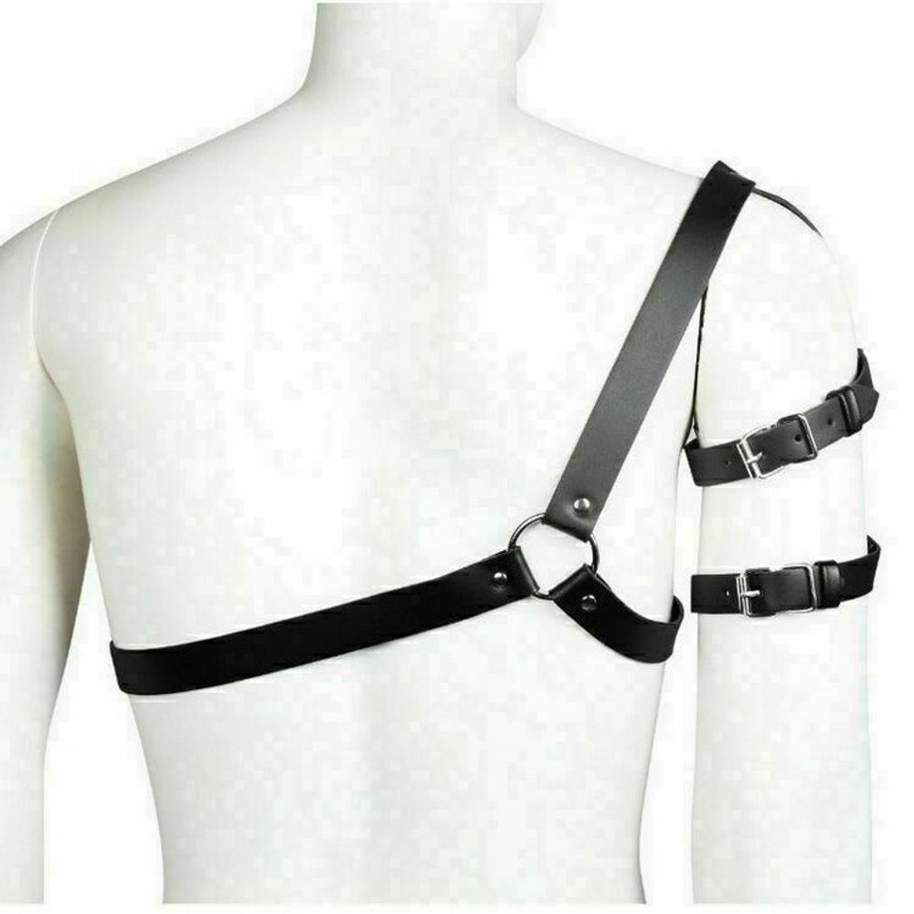 Мужская сбруя (портупея) черная Romeo Rossi