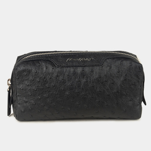 Несессер Tube, кожа страуса черного цвета