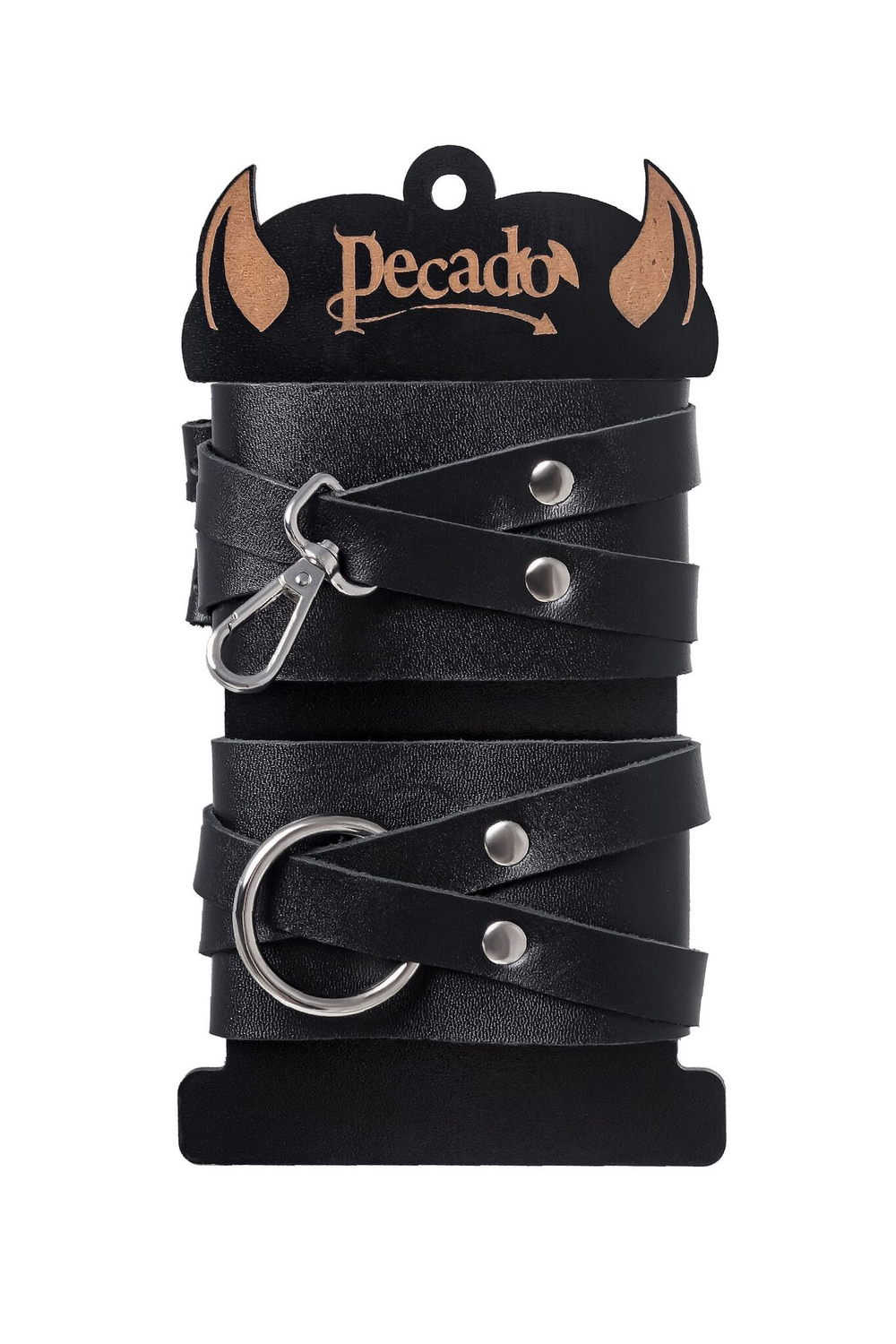 Оковы на ноги Pecado 2214 – натуральная кожа, перекрёстные ремешки