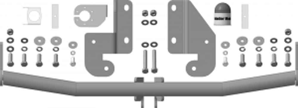 Фаркоп Motodor Hyundai Solaris 2010 - 2017, Kia Rio 2011 - 2017 (оцинк. Шар) арт.90910-A