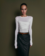 “Silhouette” Лонгслив с драпировкой на груди