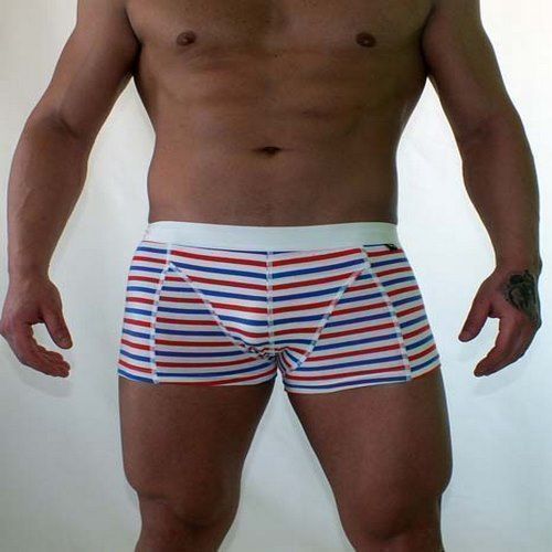 Трусы мужские боксеры белые в разноцветную полоску Van Baam VB-38102