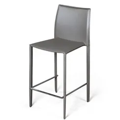 Полубарный стул Rolf серо-коричневая кожа