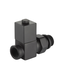 Набор дизайн-вентилей Royal Thermo CUBE, прямой (черный) 1/2"