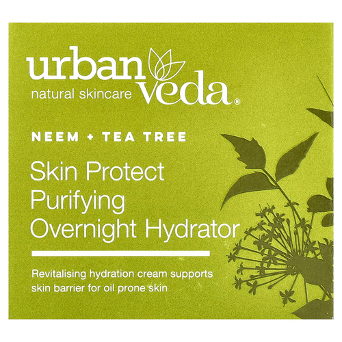 Urban Veda, очищающий и защитный ночной крем, ним + чайное дерево, 50 мл (1,7 жидк. унции)