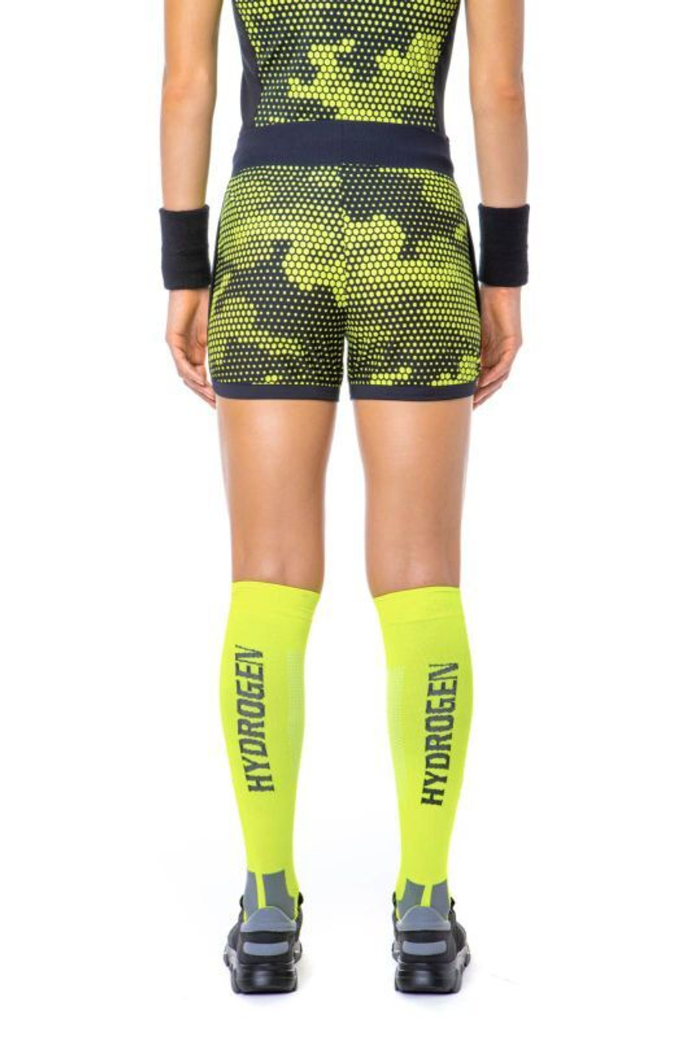 Женские Шорты теннисные Hydrogen Women Tech Camo Shorts - camo fluo yellow/black