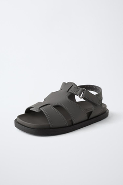 ZARA ПРОРЕЗИНЕННЫЕ САНДАЛИИ, СЕРЫЙ