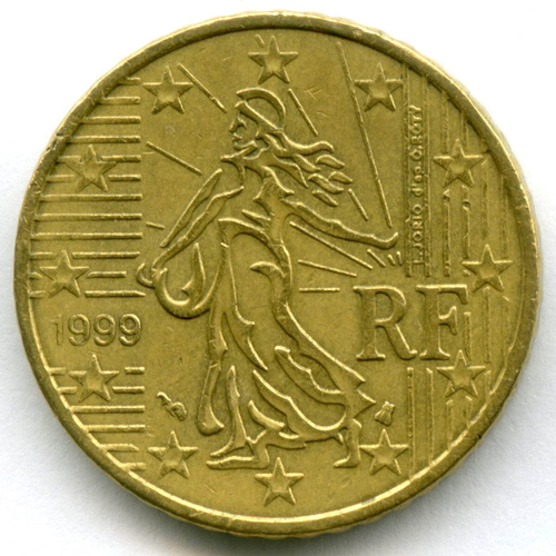 50 евроцентов 1999 год. Франция. Регулярный выпуск. Тип 1. Нордик XF