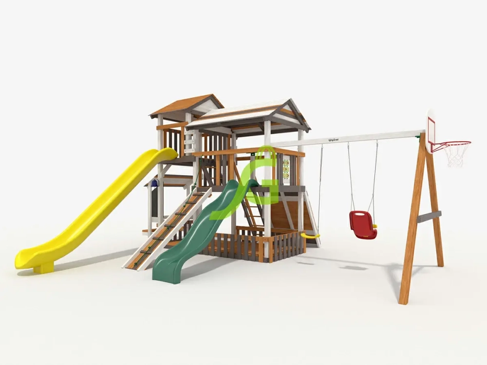 Детская деревянная площадка Домик 3 мод.1