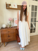 Платье Василина для беременных и кормящих, Айвори с голубыми цветами