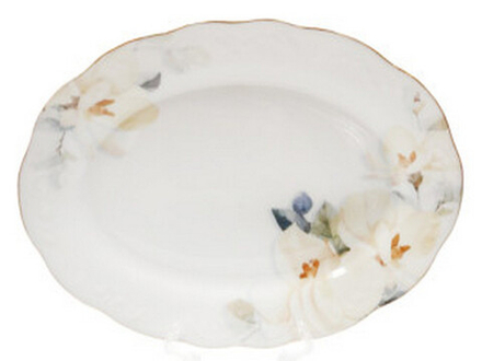 Блюдо для хлеба "БЕЛЫЙ ШИПОВНИК (Надежда)" 27 см, Беларусь.