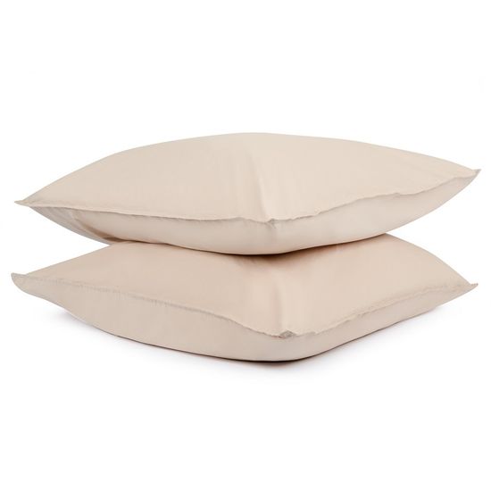 Набор из двух наволочек бежевого цвета из органического стираного хлопка из коллекции essential, 70х70 см