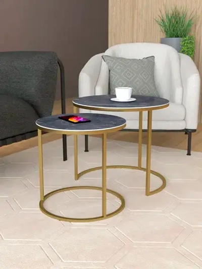 Комплект журнальных столов Акцент - керамогранит 201GLSBKER