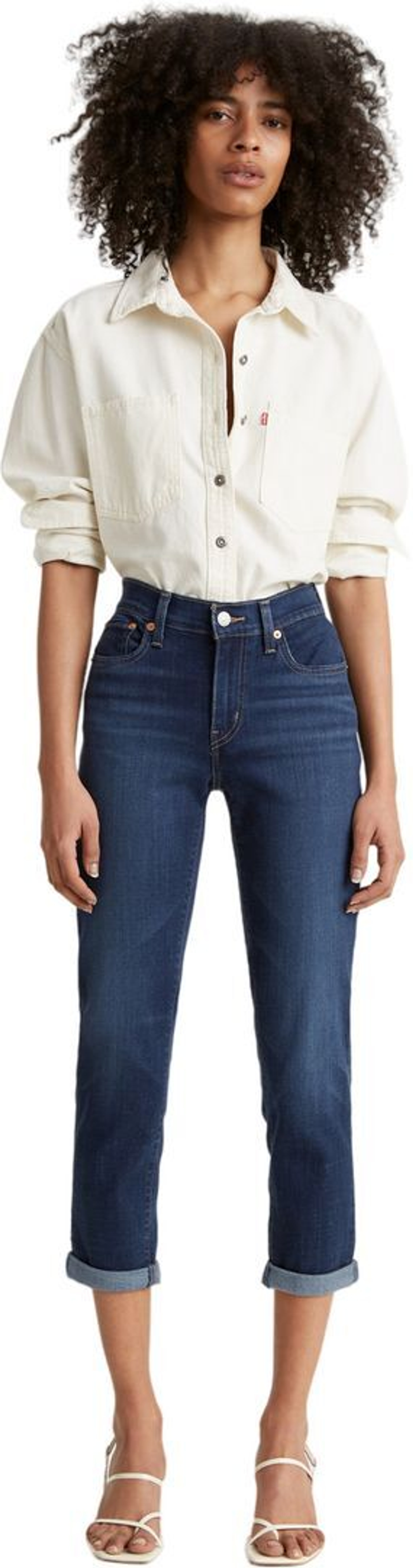 Джинсы Levis Levi's Original MID RISE BOYFRIEND DARK INDIGO - WORN IN синий