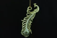 Украшение "Павлин" цвет золото,12 см. (151093)