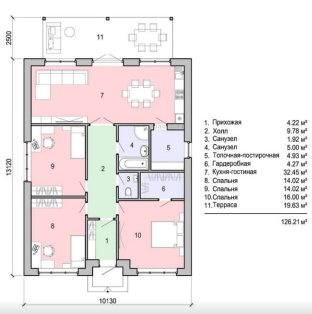 Проект Дома 126,21 кв. м К-120