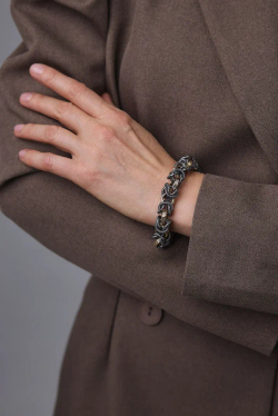 Браслет Византия биколор: золото и графит