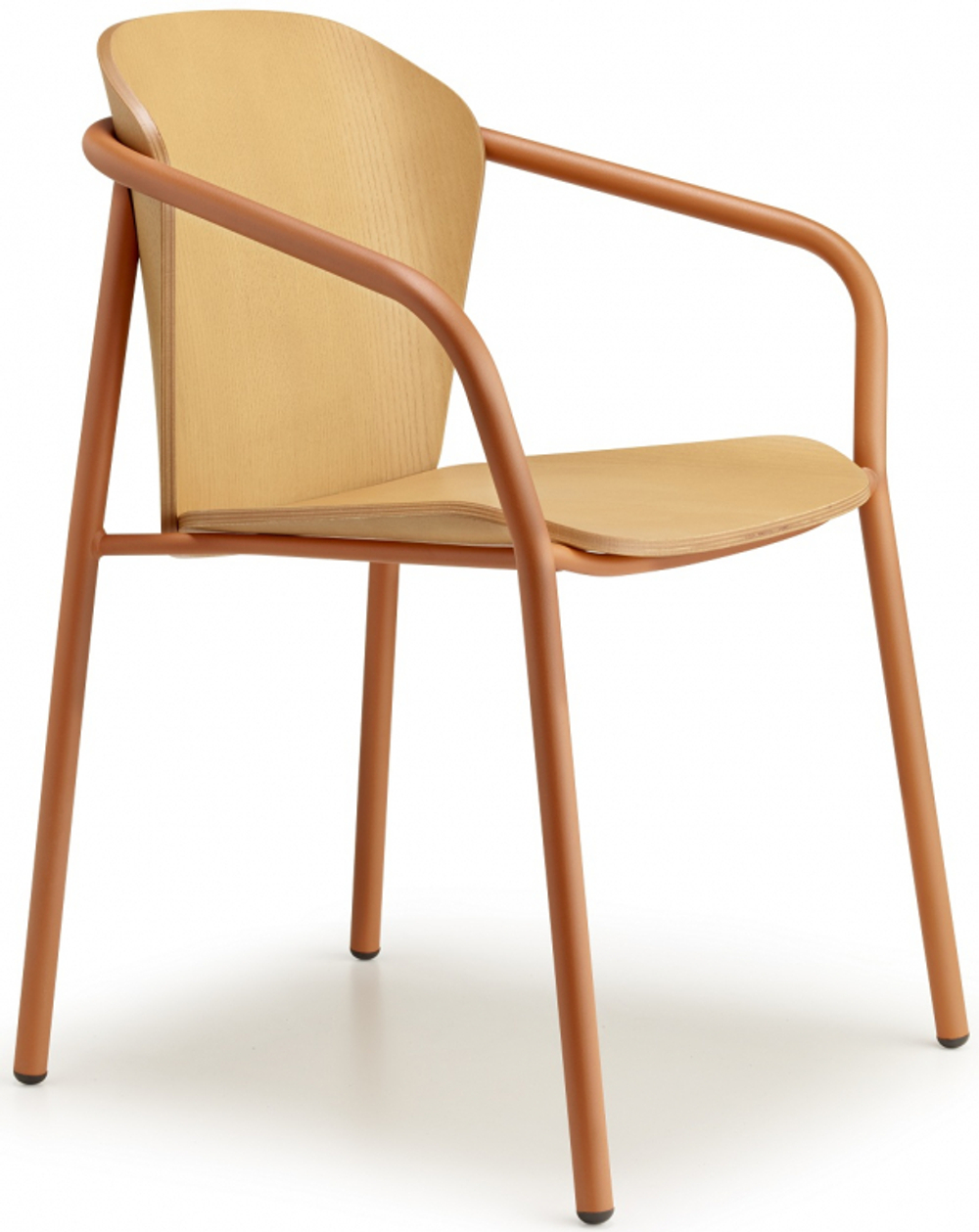 Кресло деревянное Scab Design Finn Metal Wood, терракотовый, светлый ясень