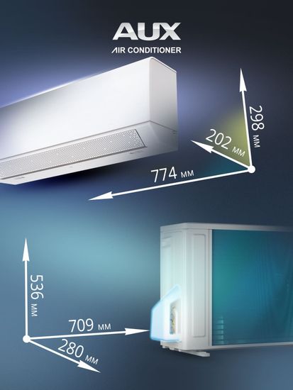 Настенная сплит-система AUX ASW-H09A4/CA-R2DI + AS-H09A4/CA-R2DI, белый