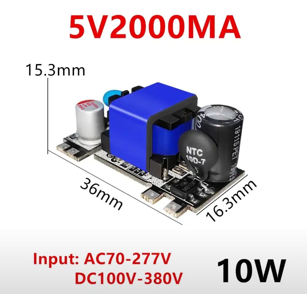 Адаптер AC-DC 220 В на 5В, 2А, 10Вт
