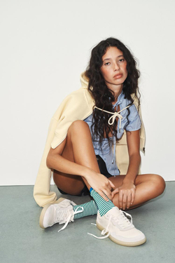 ZARA КОМБИНИРОВАННЫЕ КОЖАНЫЕ КРОССОВКИ BAREFOOT, ЭКРЮ