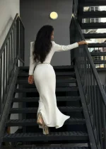 Платье "Four Seasons" с длинным рукавом, белый