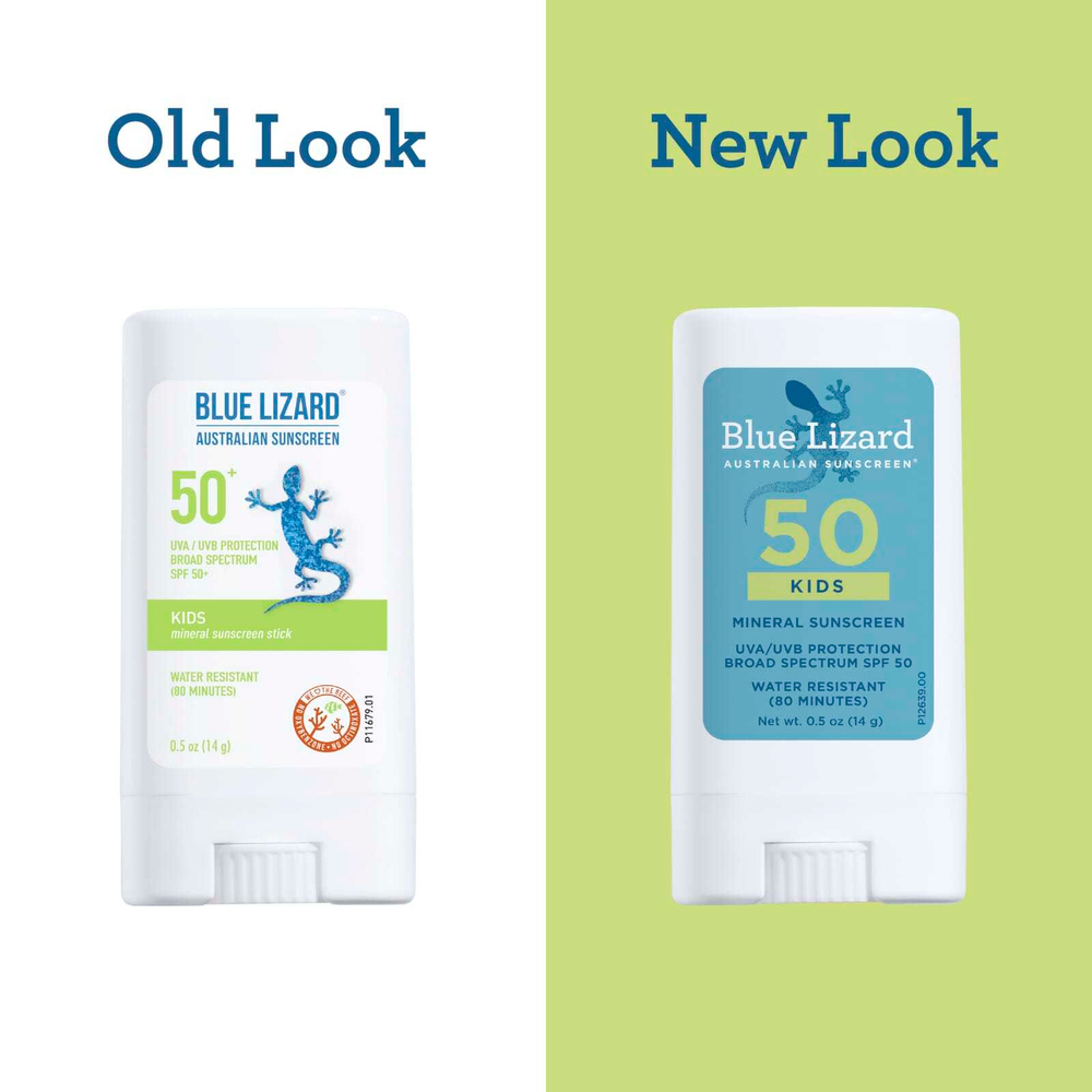 Blue Lizard Australian Sunscreen, Минеральное солнцезащитное средство-стик для детей, SPF 50+, 14 г (0,5 унции)