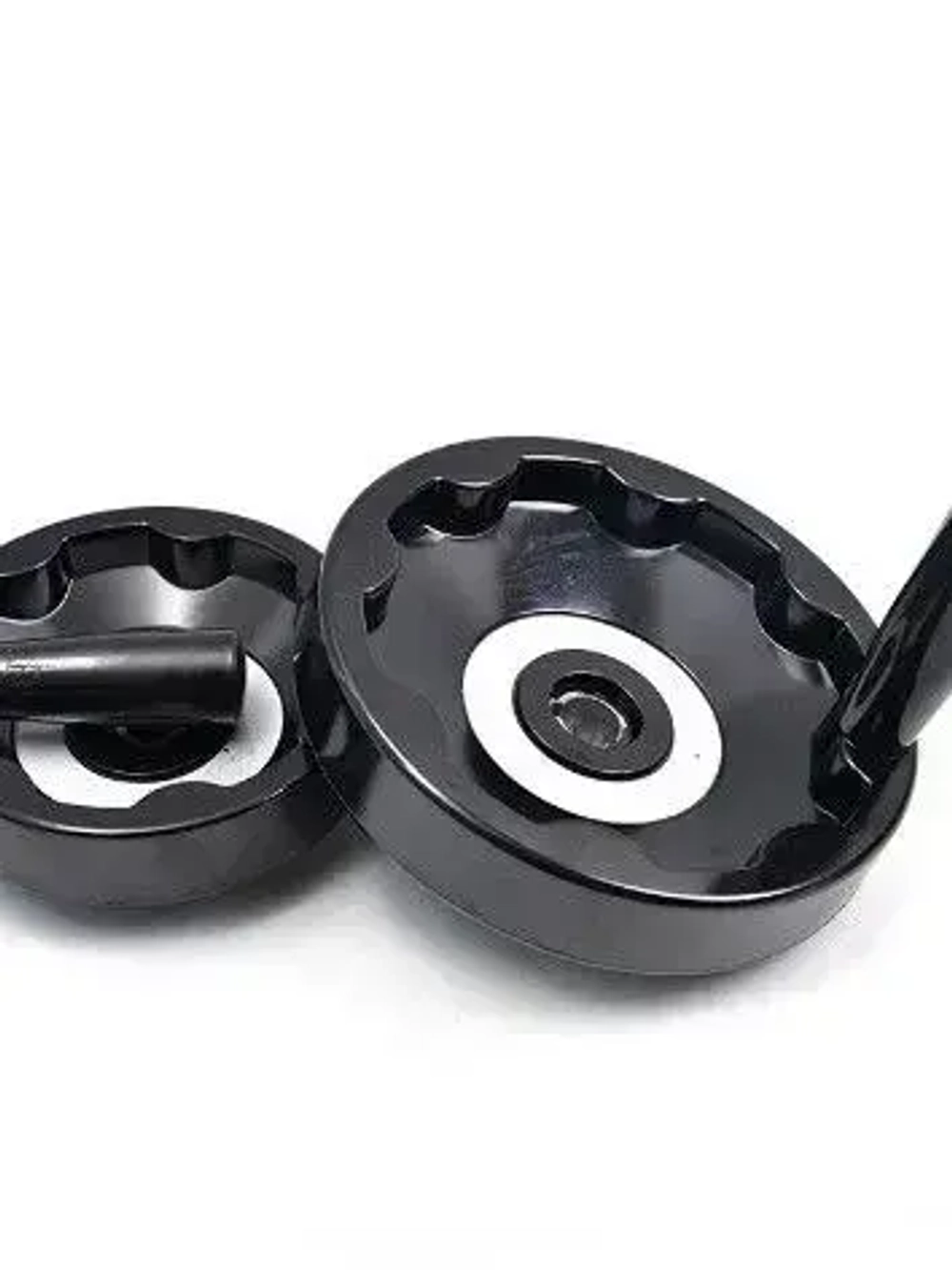 Маховик бакелит 125х14х5мм (Dxdxb) цельнолитой, с откидной ручкой