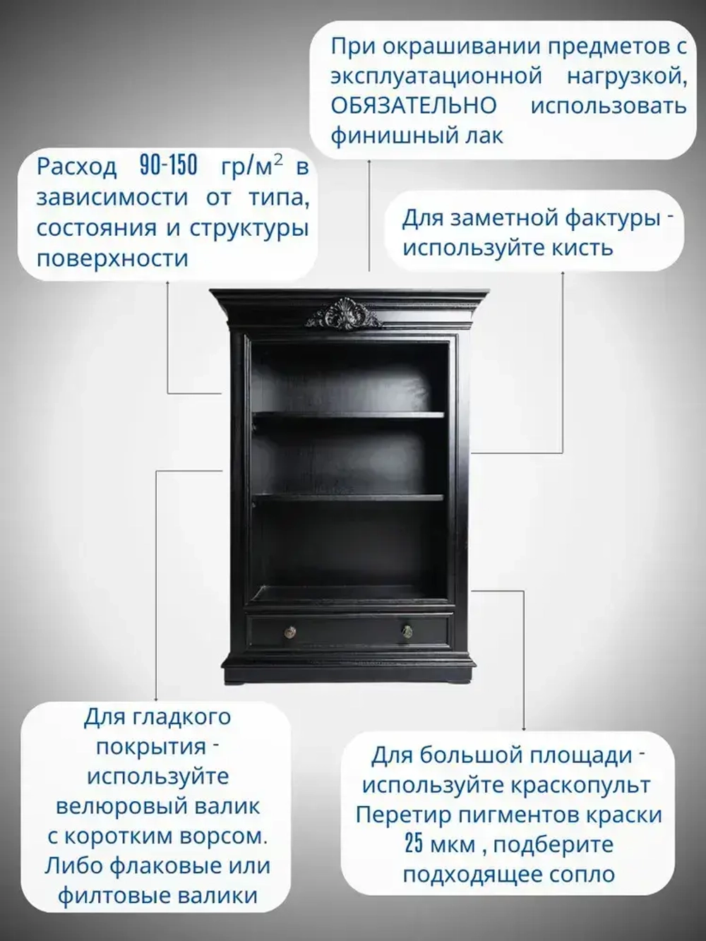 Краска для мебели и декора меловая РЕМАКОР без запаха, матовая быстросохнущая, для кухни дверей дерева, для окраски обоев стен и потолков, цвет Чёрный графит, 800 гр.