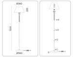 LH71028 BS/WH латунь/белый E27 max 60W D360*1550