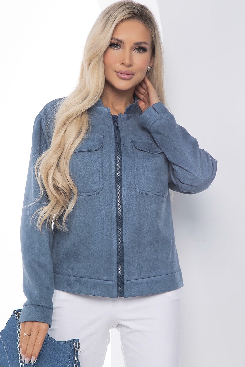 Жакет на молнии "Александра" (джинс) Б8897 LT Collection