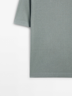 Massimo Dutti Футболка с круглым вырезом, цвет морской волны