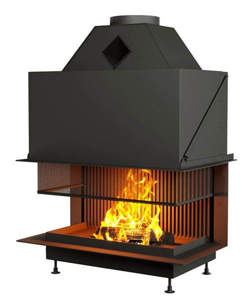 Открытая каминная топка с сеткой АСТОВ О3С 97\50