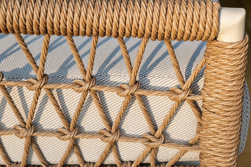 "Венеция" лаунж-зона из искусственного ротанга, цвет соломенный