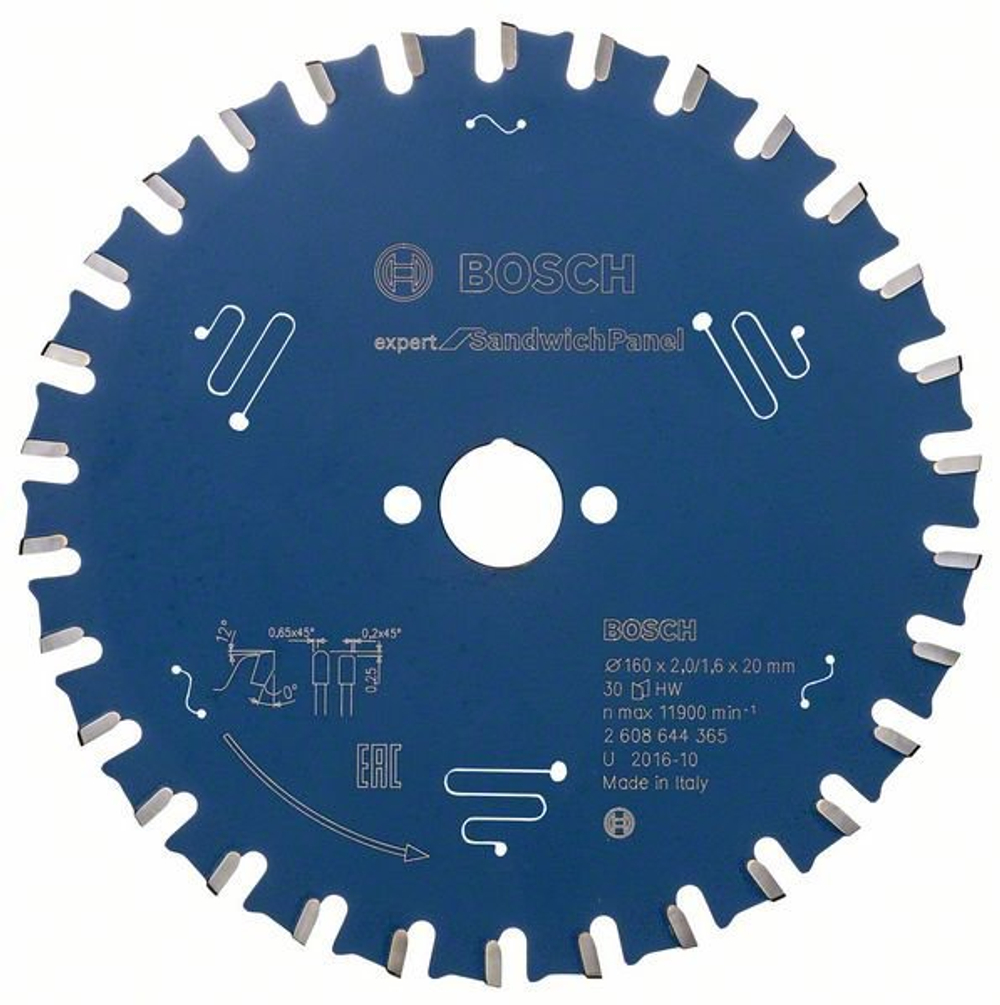 Пильный диск Expert for Sandwich Panel 160x20x1,6 мм, 30 2608644365