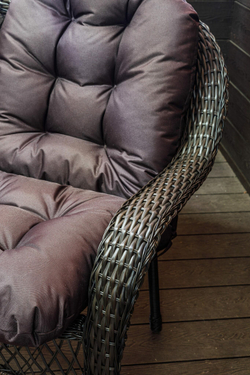 Двухместный диван из искусственного ротанга МЭДИСОН НЬЮ  с подушками на сидение и на спинку