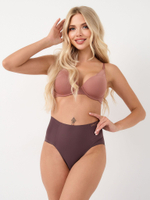 Бесшовные высокие трусики (Размер: L) (Цвет: грязно-розовый)