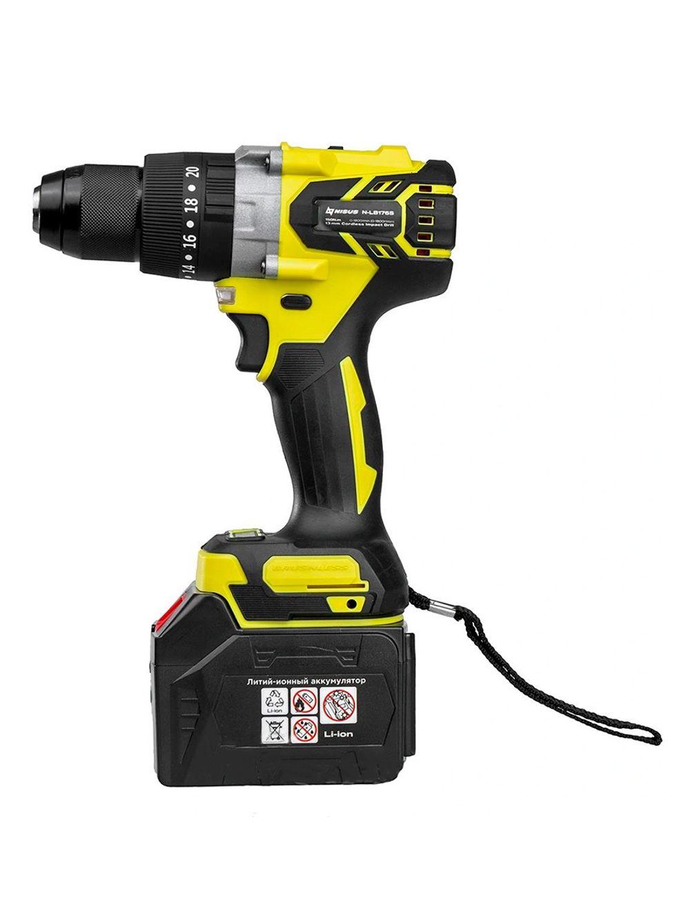 Шуруповерт-электробур Nisus 18V 6A 150 Нм (N-LB176S)