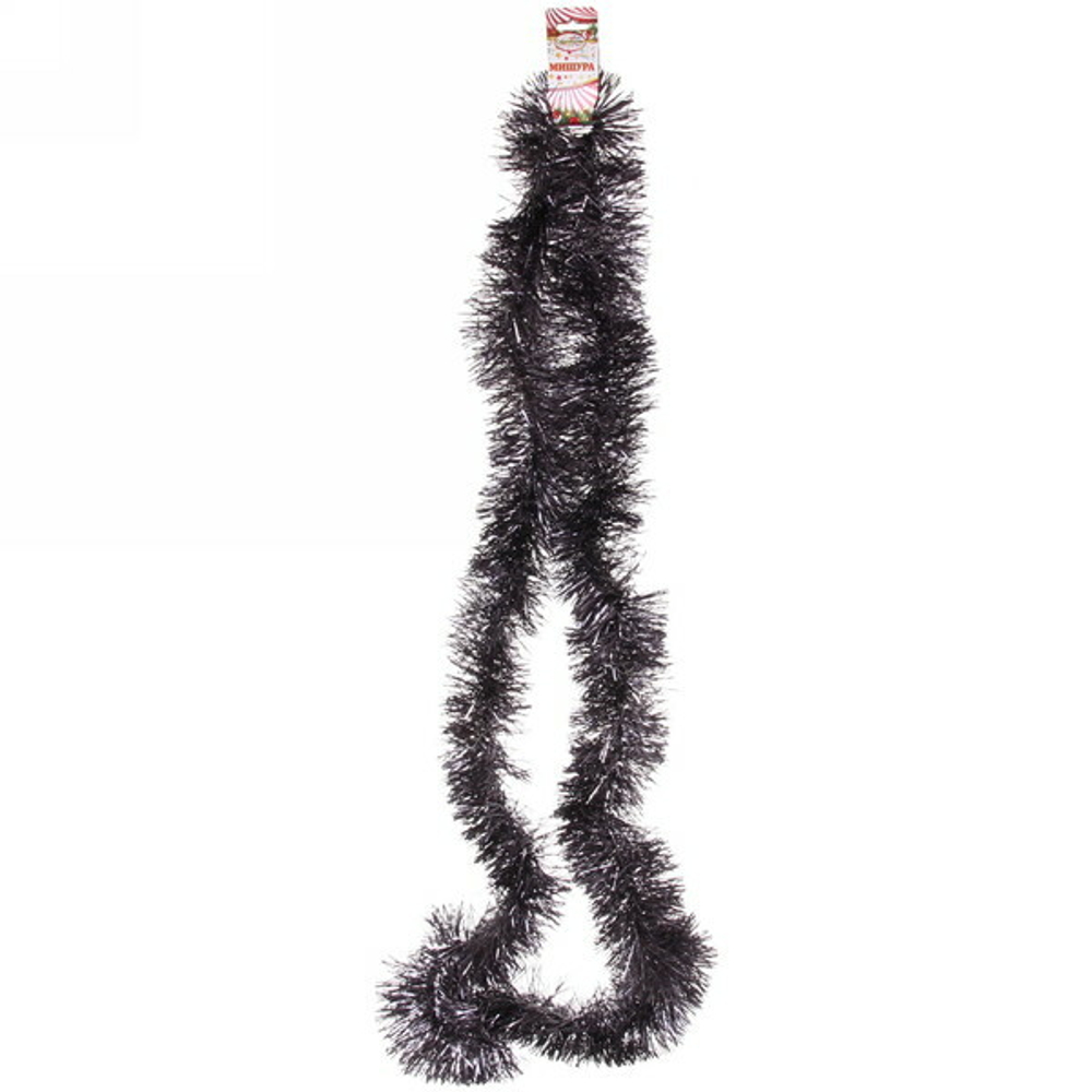 Мишура 2 м 9 см «Матовая искра», Графит