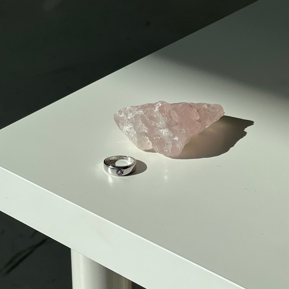 Кольцо Crystal Round с аметистом