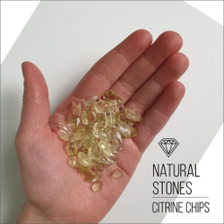 Натуральный цитрин Citrine Chips, 6-10мм, 100гр