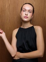 Серьги "Black Cross" из черного агата Gold