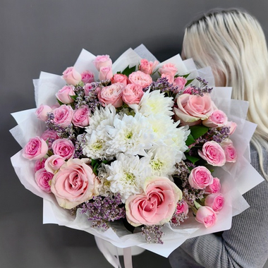 Авторский букет в розовой гамме
