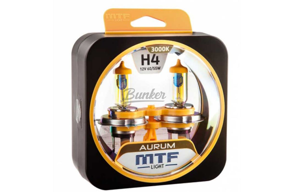 Галогенные автолампы MTF Aurum 3000K H4, (компл.)