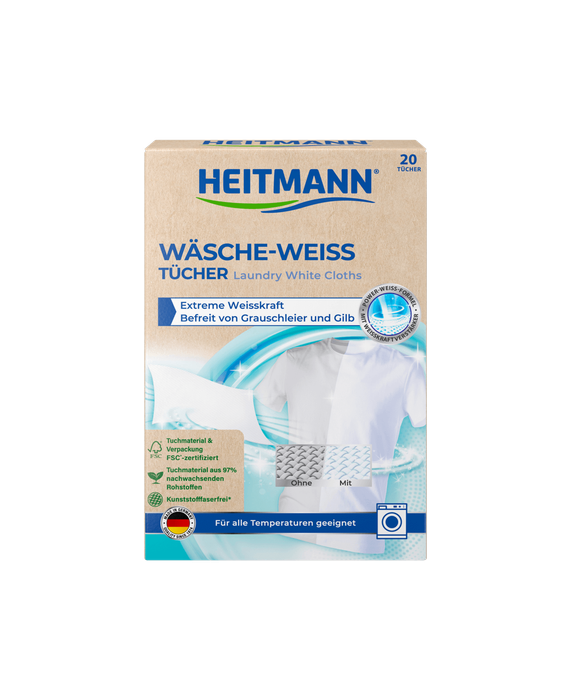 Heitmann Салфетки для стирки белого белья с сильным отбеливающим эффектом, 20 шт