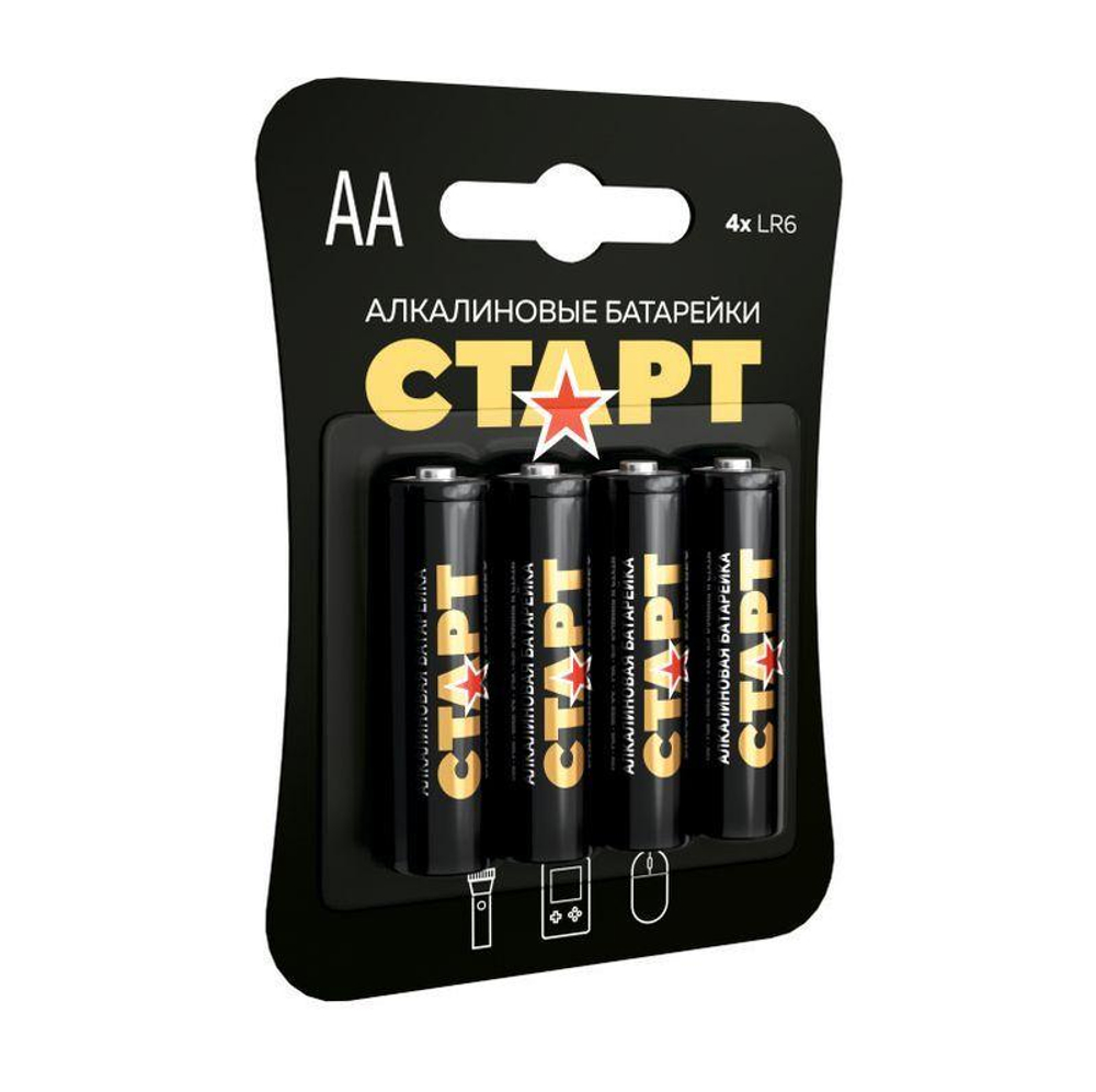 Батарейка СТАРТ Алкалиновая LR6 (АА) 4шт блистер 5945